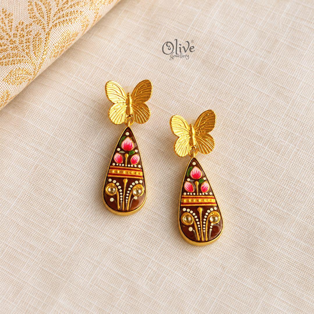 Tanjore Butterfly Earrings-332