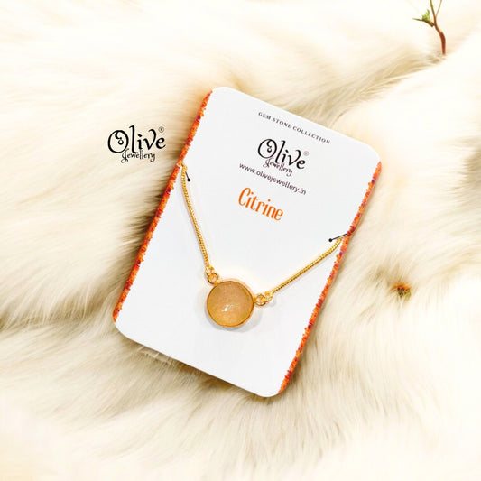 Gem Stone Collection Pendent - Collet Fitting - Round Shape