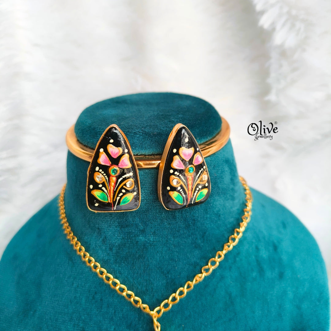 Tanjore Lotus Pendent