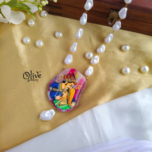 Natural Stone -Tanjor  Radha Krishna Pendent