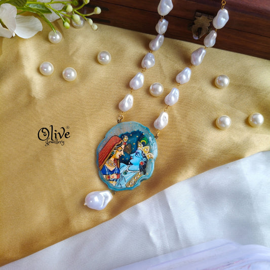 Natural Stone -Tanjor  Radha Krishna Pendent