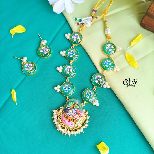 Natural Stone Tanjore Painting Choker