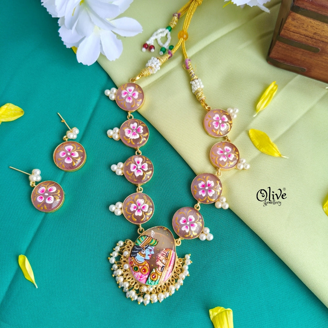 Natural Stone Tanjore Painting Choker