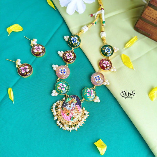 Natural Stone Tanjore Painting Choker