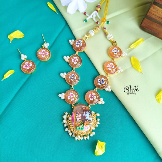 Natural Stone Tanjore Painting Choker