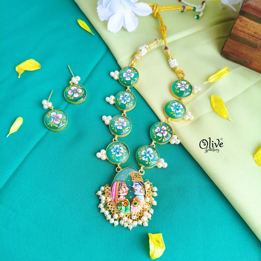 Natural Stone Tanjore Painting Choker