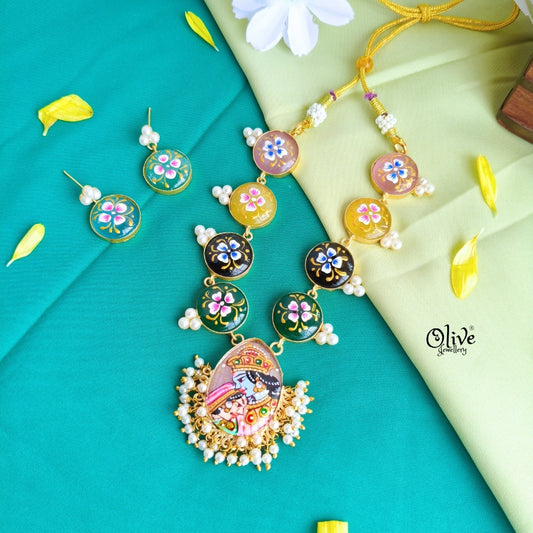 Natural Stone Tanjore Painting Choker