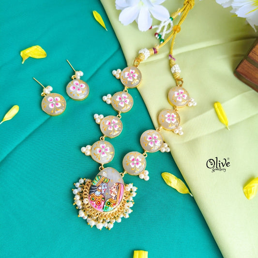 Natural Stone Tanjore Painting Choker