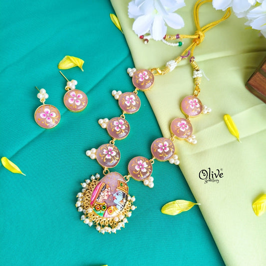 Natural Stone Tanjore Painting Choker