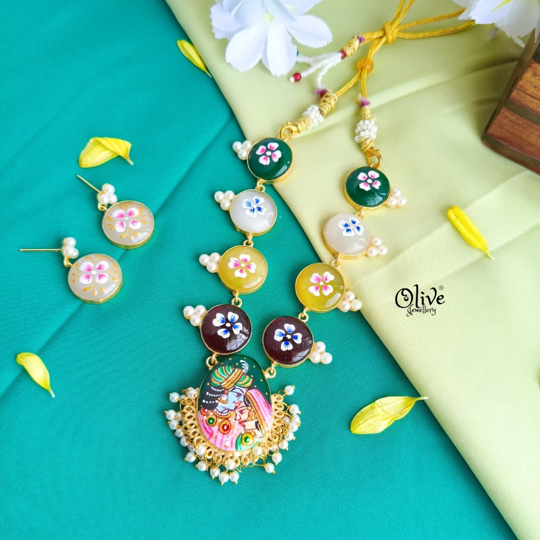 Natural Stone Tanjore Painting Choker