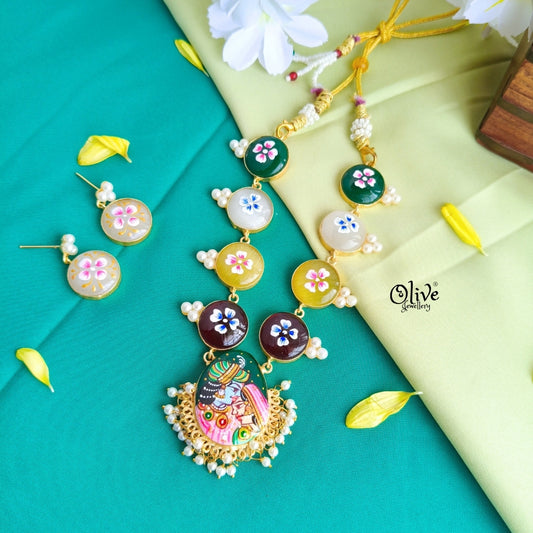 Natural Stone Tanjore Painting Choker