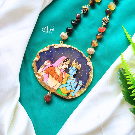 Natural Stone Tanjore Pendent-384