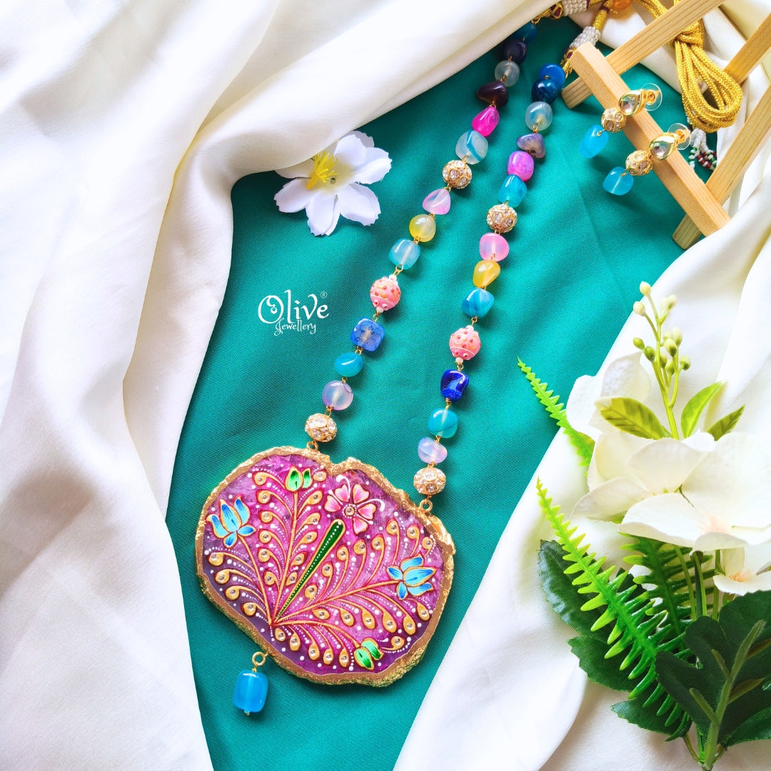 Natural Stone Tanjore Pendant-385