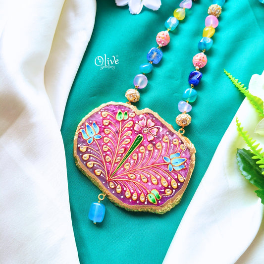 Natural Stone Tanjore Pendant-385