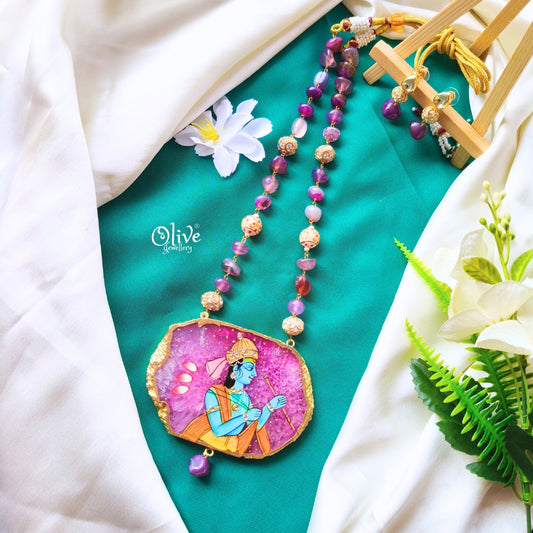 Natural Stone Tanjore Pendant-386