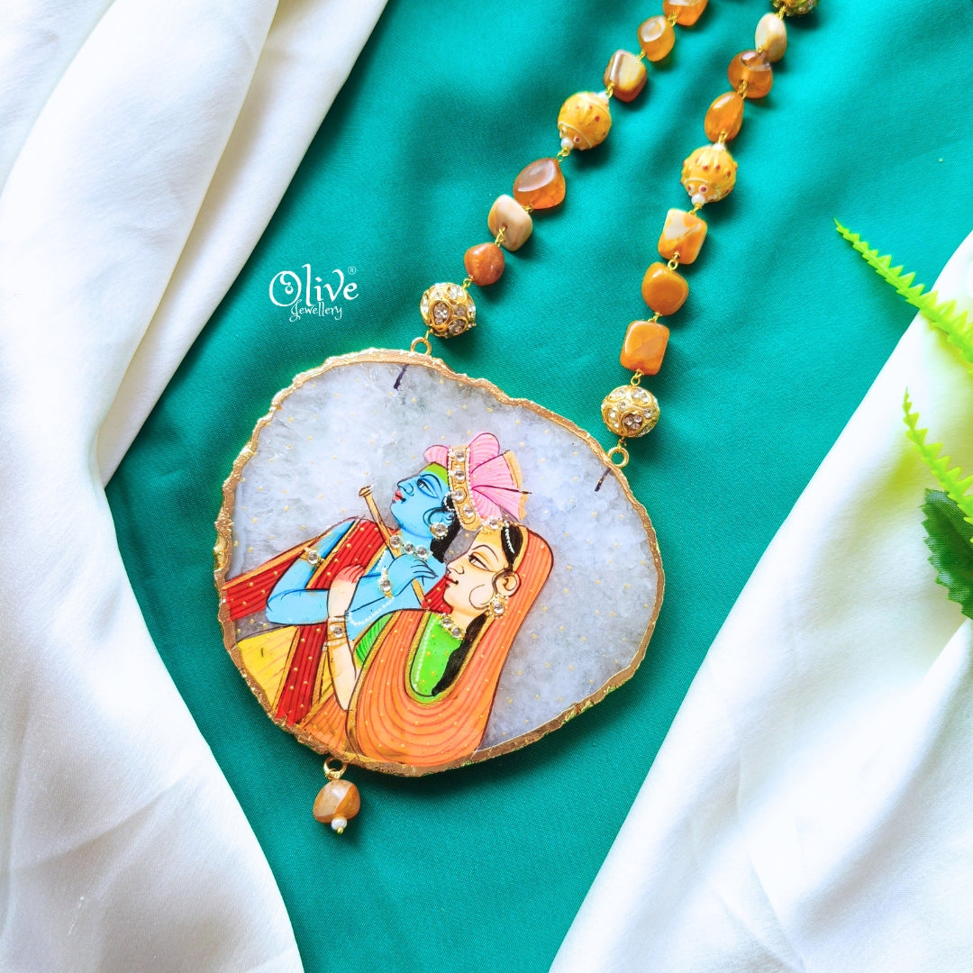 Natural Stone Tanjore Pendant-387