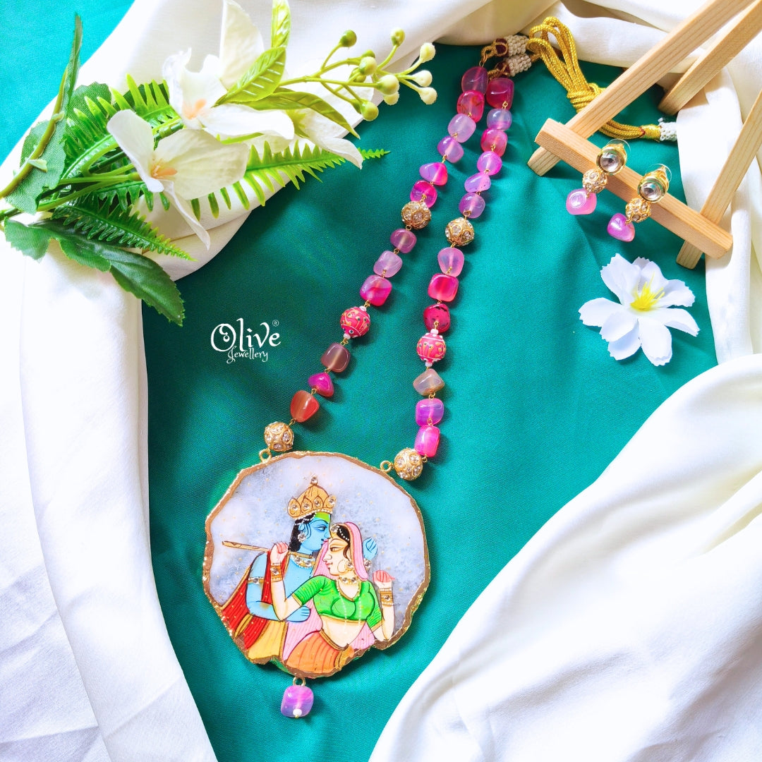 Natural Stone Tanjore Pendant-389