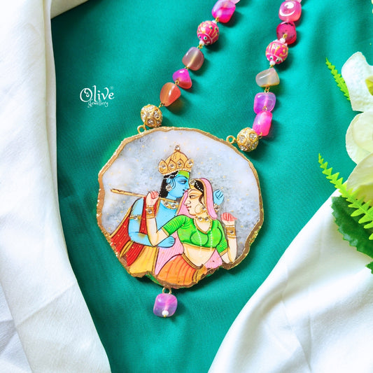 Natural Stone Tanjore Pendant-389