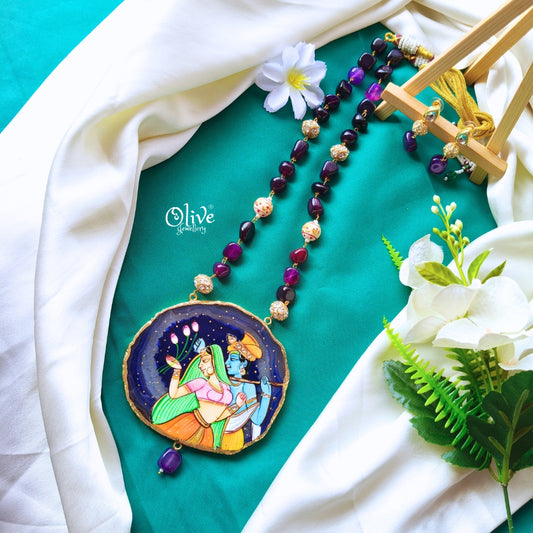 Natural Stone Tanjore Pendant-390