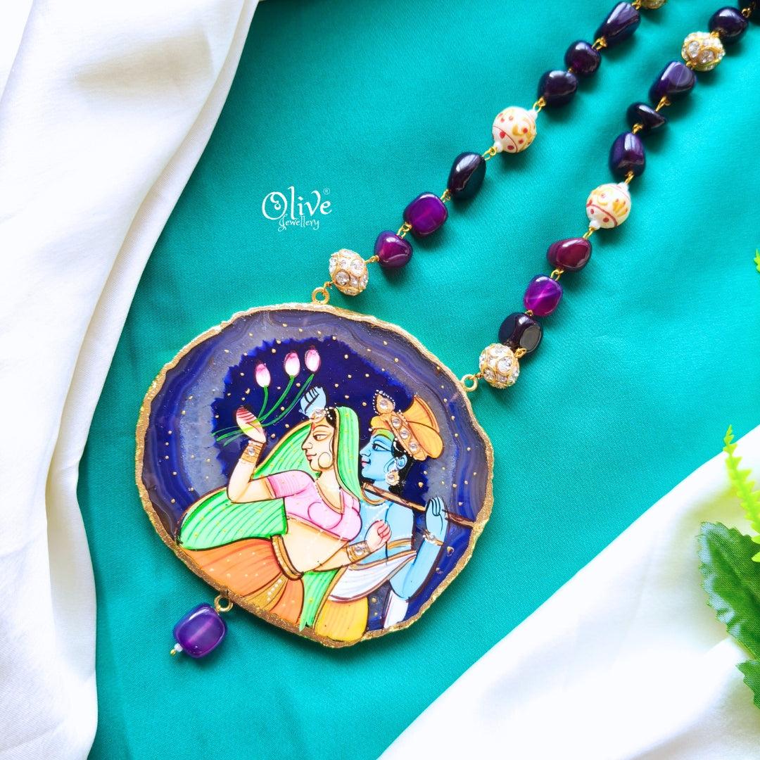 Natural Stone Tanjore Pendant-390