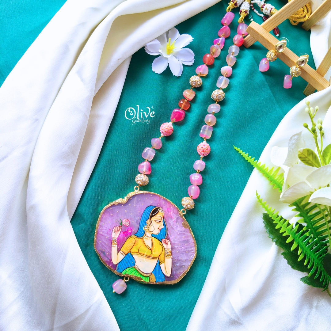 Natural Stone Tanjore Pendant-391