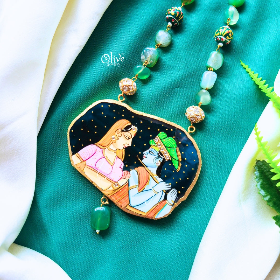 Natural Stone Tanjore Pendant-392