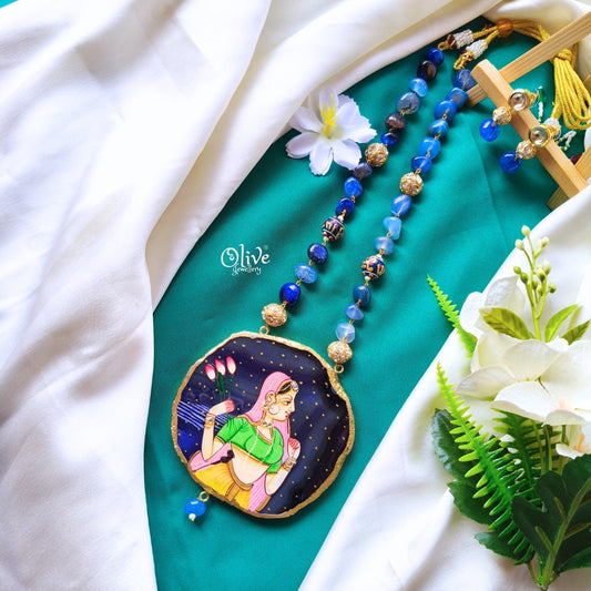 Natural Stone Tanjore Pendant-393