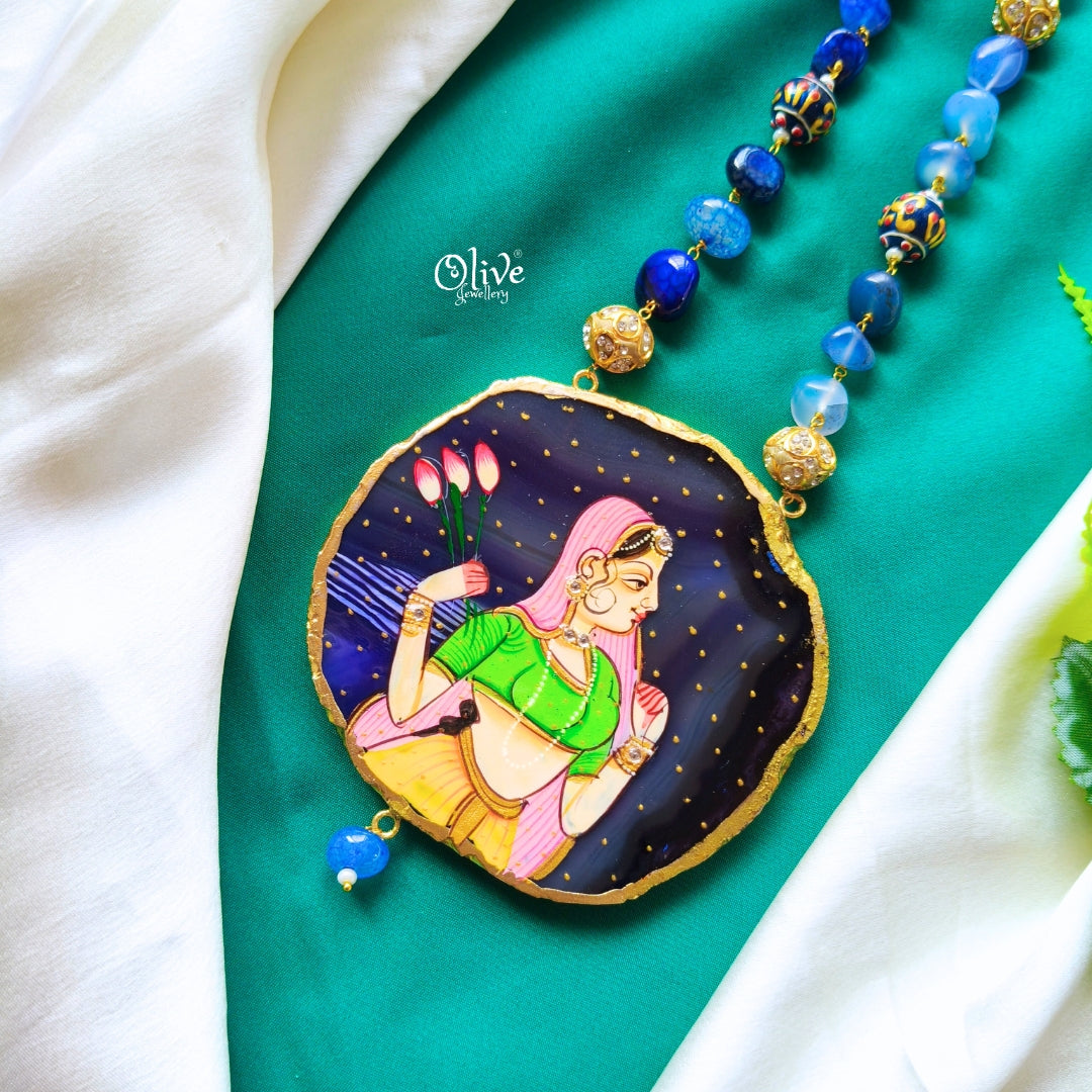 Natural Stone Tanjore Pendant-393