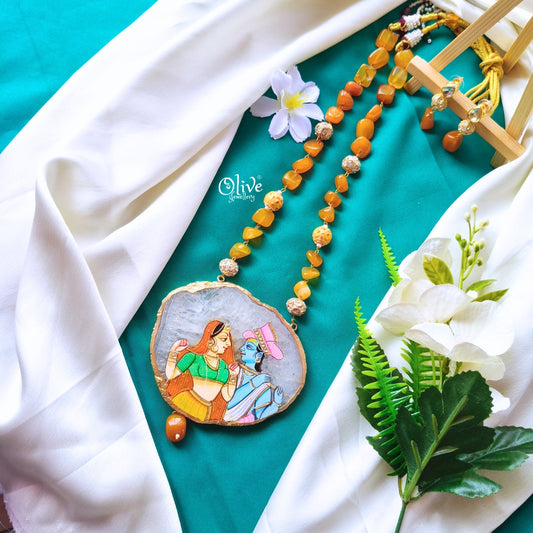 Natural Stone Tanjore Pendant-394