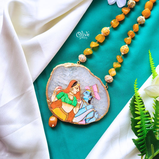 Natural Stone Tanjore Pendant-394