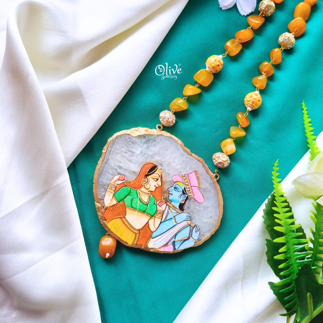 Natural Stone Tanjore Pendant-394