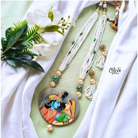 Natural Stone Tanjore Pendant -396