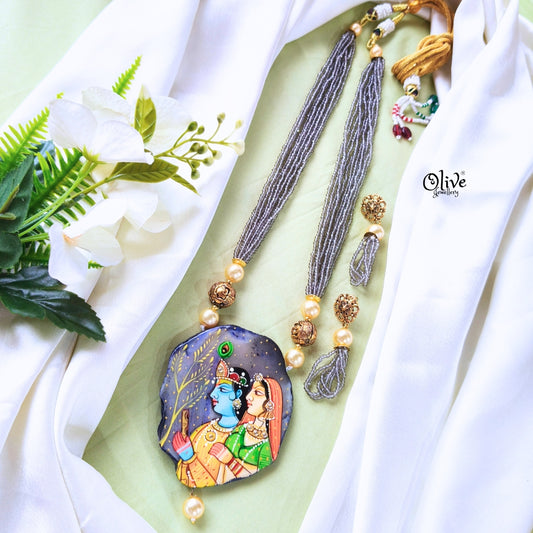 Natural Stone Tanjore Pendant -404