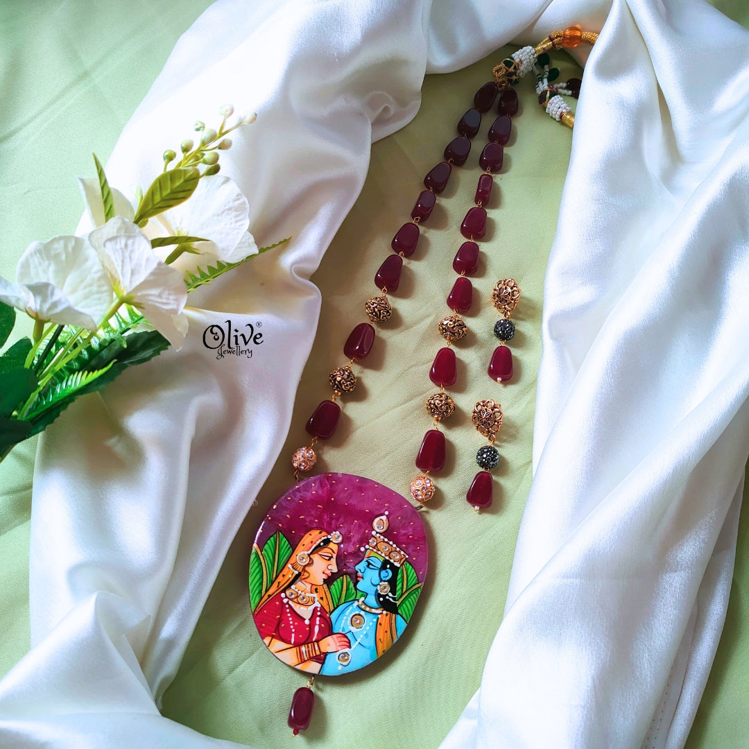 Natural Stone Tanjore Pendant -406