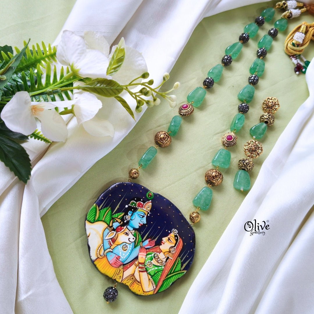 Natural Stone Tanjore Pendant -407