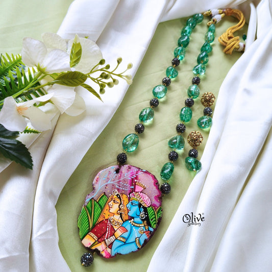 Natural Stone Tanjore Pendant -408