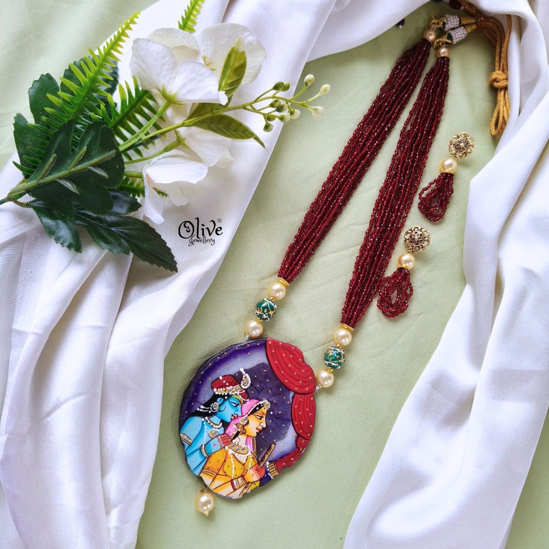 Natural Stone Tanjore Pendant -409