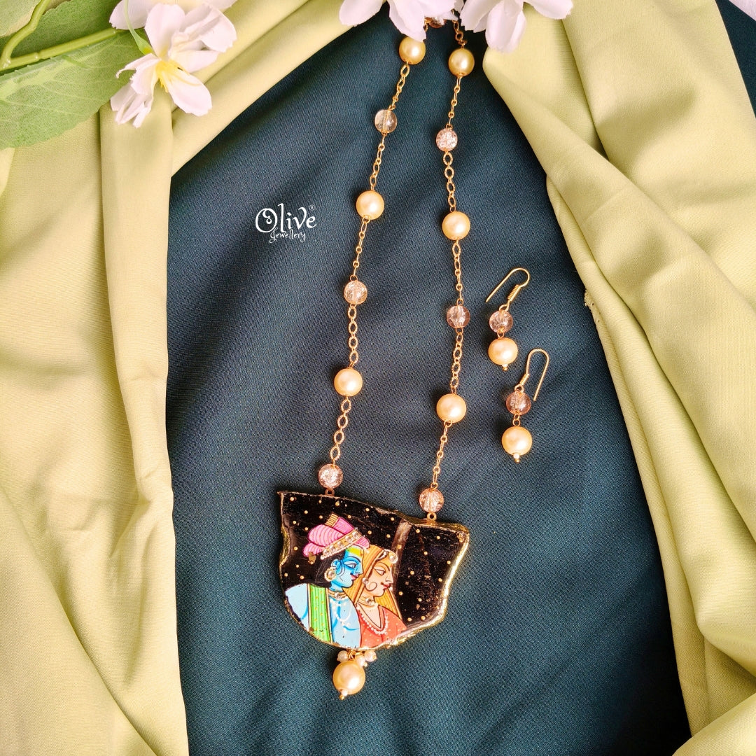 Natural Stone Tanjore Pendant -444