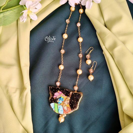 Natural Stone Tanjore Pendant -444