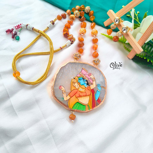 Natural Stone Tanjore Pendant-448