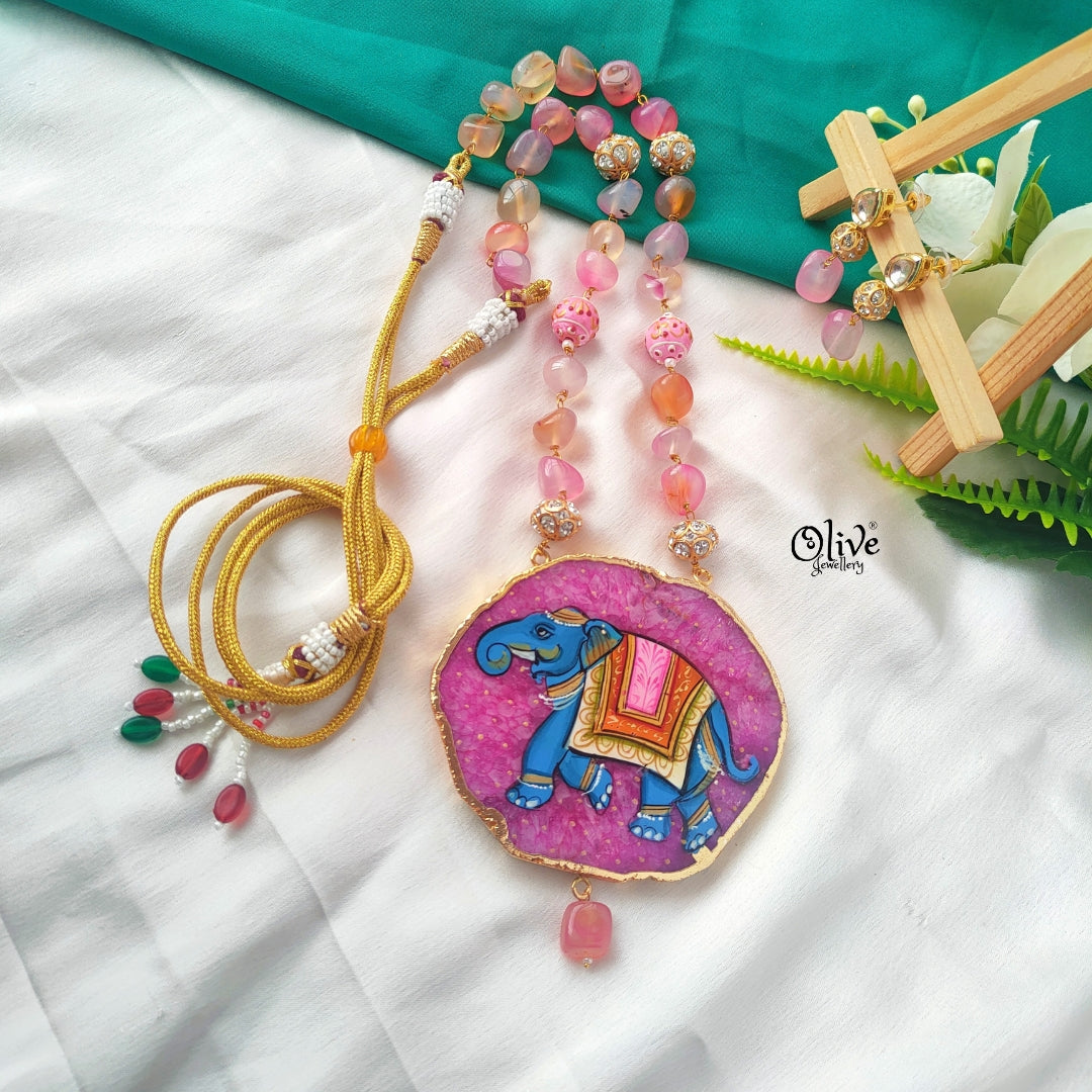 Natural Stone Tanjore Pendant-450