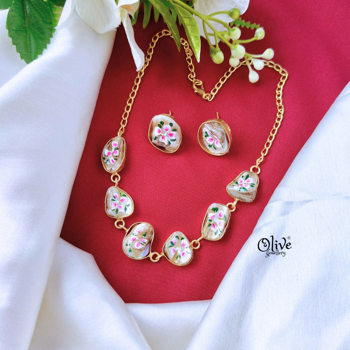 MOP Choker with Tanjore Painting-485