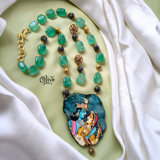 Natural Stone Tanjore Pendant -577