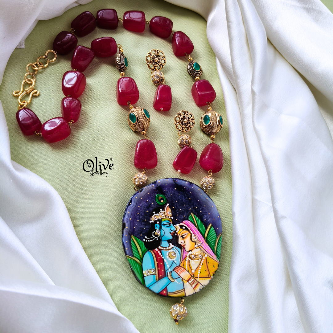Natural Stone Tanjore Pendant -578