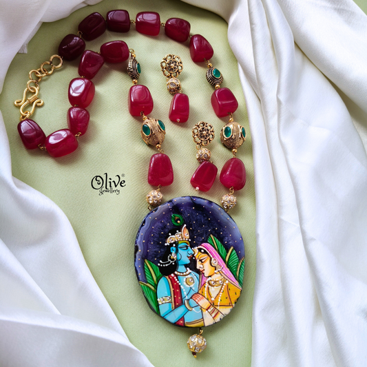 Natural Stone Tanjore Pendant -578