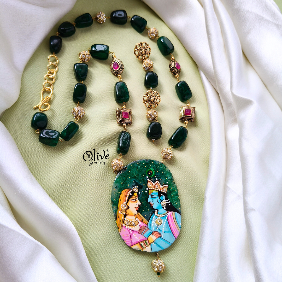 Natural Stone Tanjore Pendant -581