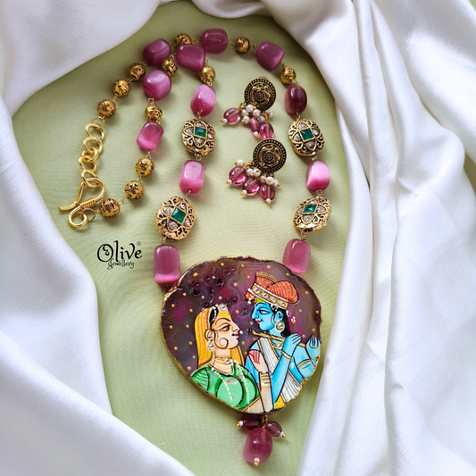Natural Stone Tanjore Pendant -587