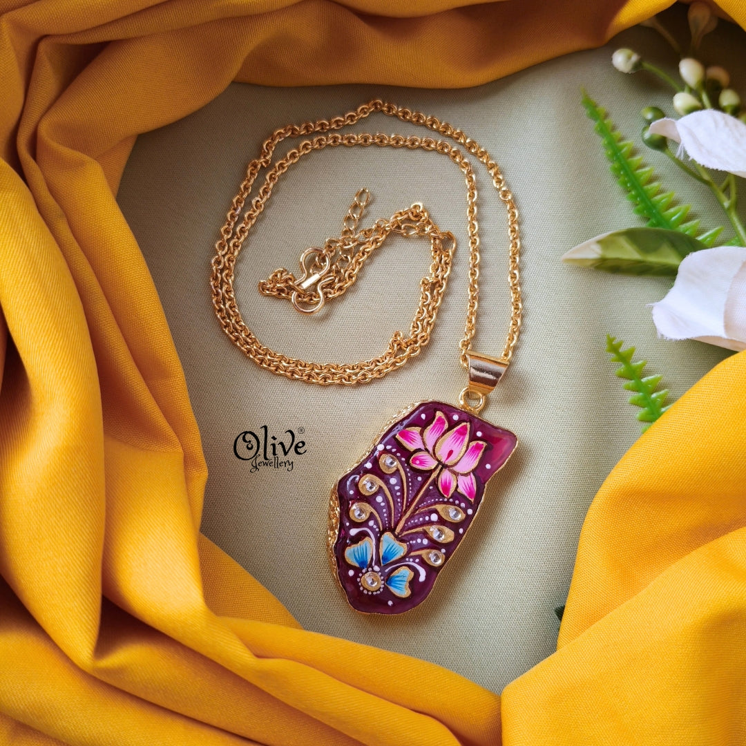Natural Stone Tanjore Pendant-646