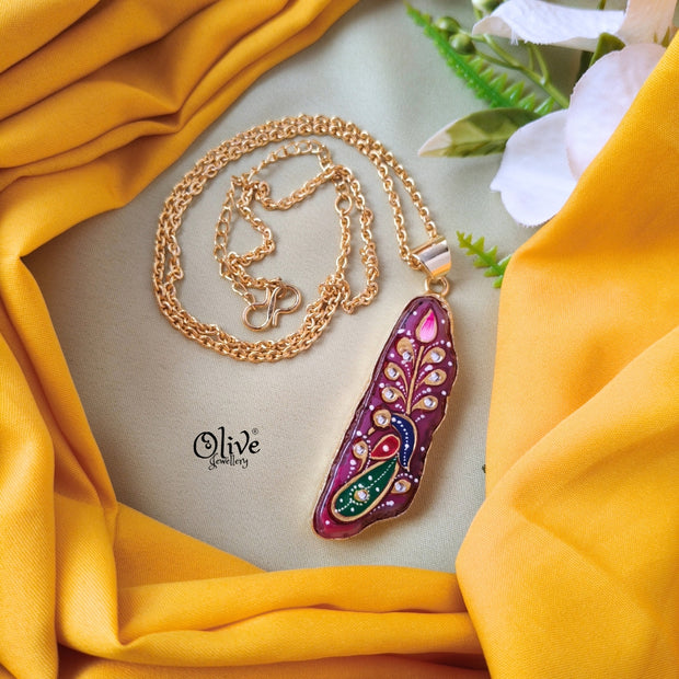 Natural Stone Tanjore Pendant-647