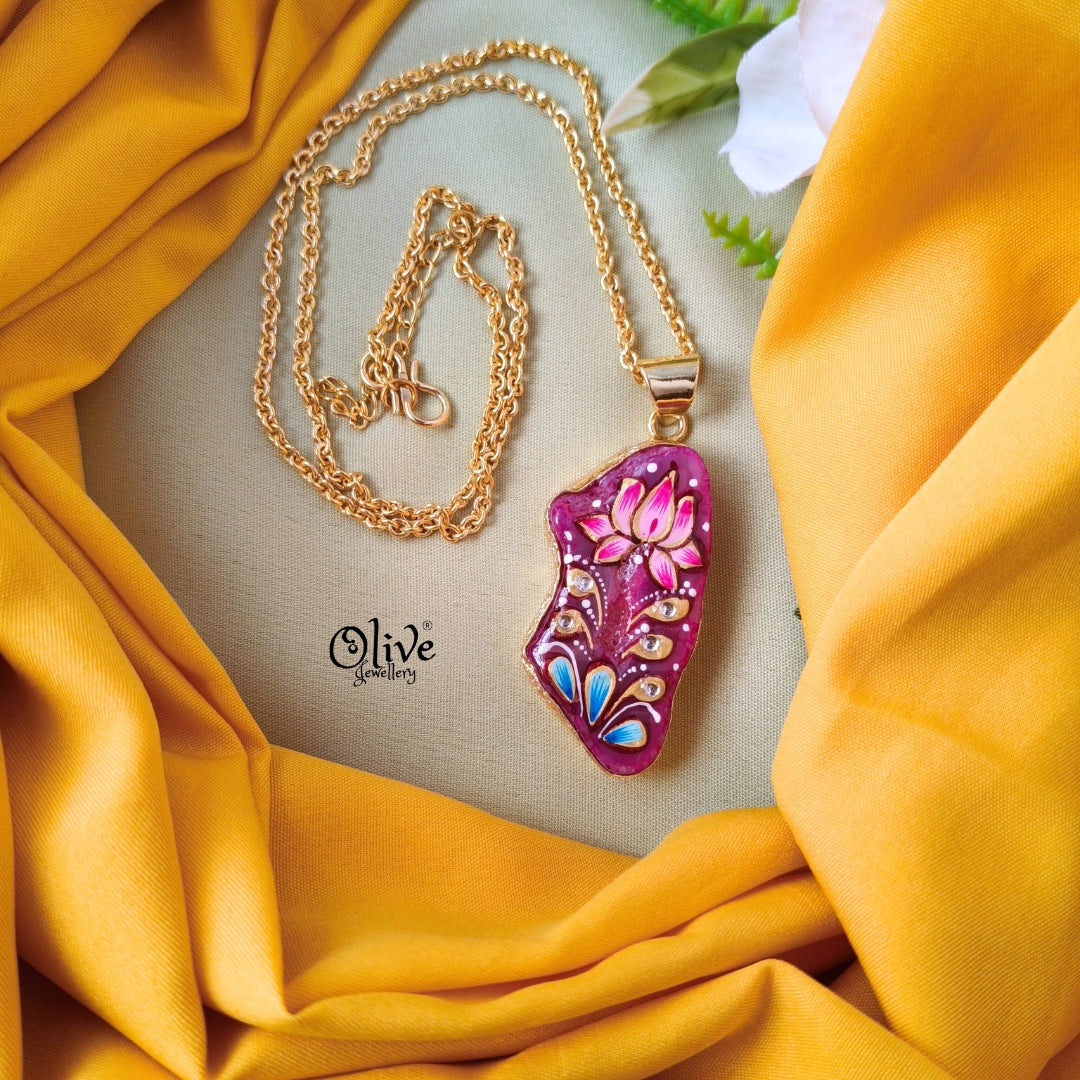 Natural Stone Tanjore Pendant-649